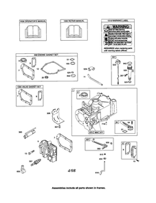 Cylinder/Dipstick/Tube Diagram and Parts List for 10M900 0005-0712 Briggs and Stratton Engine
